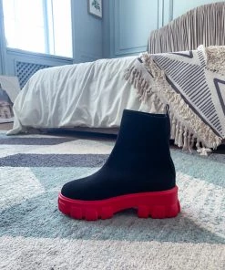 YL New In Shoes En Bloom | Red Ugly Sole Sock Boots