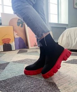 YL New In Shoes En Bloom | Red Ugly Sole Sock Boots