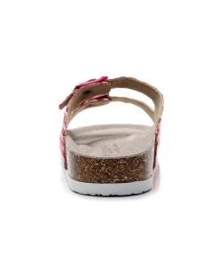 GLF NEW ARRIVALS Maibulun | Red Tartan Gingham Double-Buckle Sandals Slides