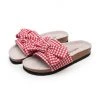 GLF NEW ARRIVALS Maibulun | Red Gingham Bow Sandals Slides