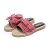 GLF Maibulun | Red Gingham Bow Straw Mat Slippers NEW ARRIVALS