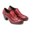 Genuine Leather Floral Embossed Oxford Shoes Heel Bootie Pumps - SOFFIA