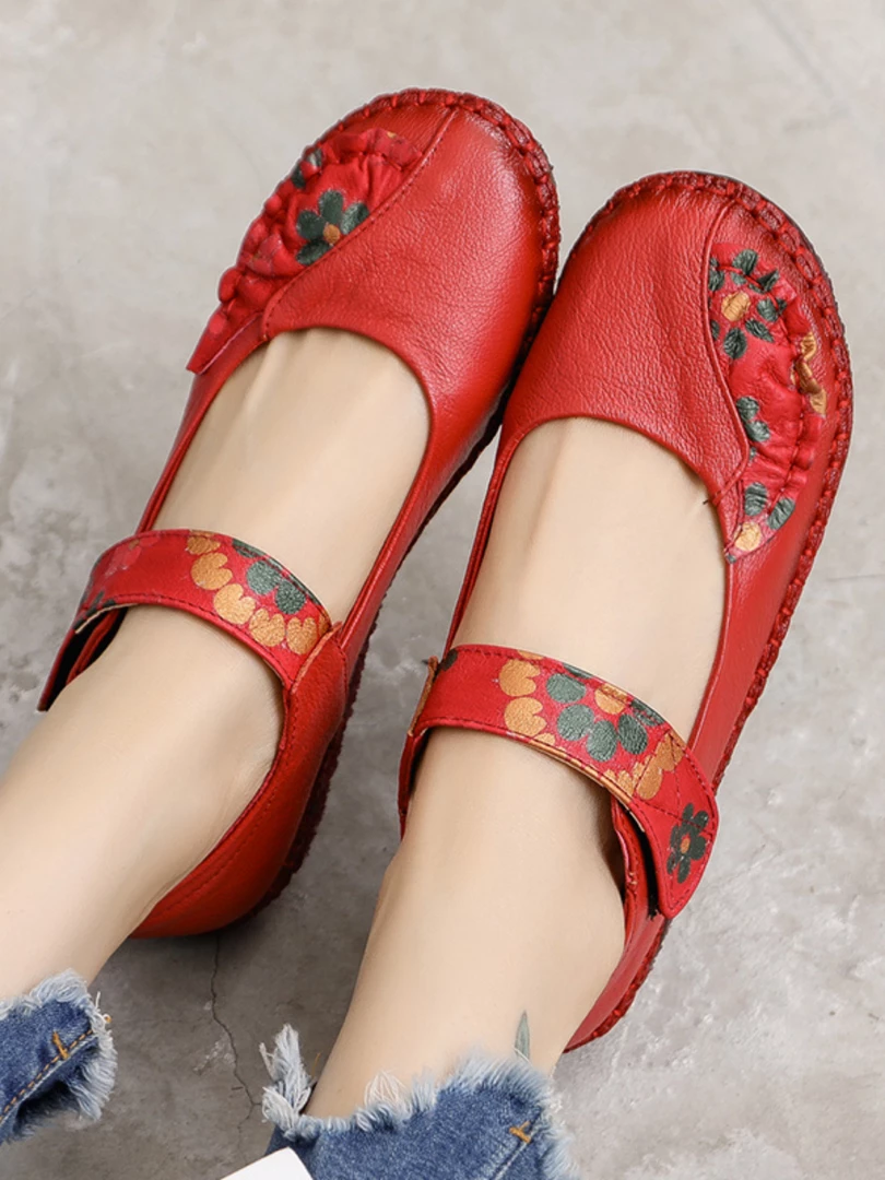 XR Rumour Has It | Perforated Flower Printed Leather Mary Jane Flats- Red NEW ARRIVALS 4 XR Rumour Has It | Perforated Flower Printed Leather Mary Jane Flats- Red NEW ARRIVALS