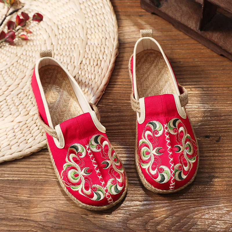 TC Shop Sandals Totem Abstract Embroidered Round Toe Espadrilles Loafers- Cactus Rose 12 TC Shop Sandals Totem Abstract Embroidered Round Toe Espadrilles Loafers- Cactus Rose