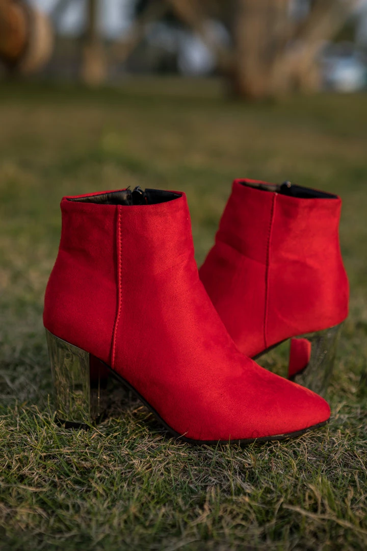 HYHE EN BLOOM | Red Mirror Heel Suede Ankle Boots NEW ARRIVALS 5 HYHE EN BLOOM | Red Mirror Heel Suede Ankle Boots NEW ARRIVALS