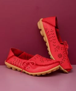 ATC Side Tie Laser Cut Round-Toe Loafers - MAMA LOVE