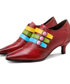 SOFFIA | Tri-Strap Sculpted Reliefs Leather Bootie New In Shoes