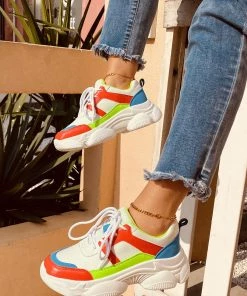 HT New In Shoes EN BLOOM | SEVANI MULTI COLOR DAD SNEAKER WHITE