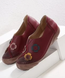 Applique Stitch Nonskid Loafers - SIKETU