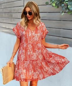 DY NEW ARRIVALS JASMYN DRESS - CORAL RED