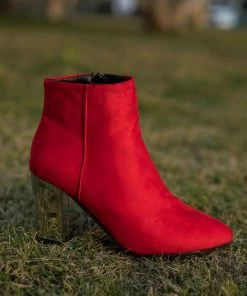 HYHE EN BLOOM | Red Mirror Heel Suede Ankle Boots NEW ARRIVALS 12 HYHE EN BLOOM | Red Mirror Heel Suede Ankle Boots NEW ARRIVALS