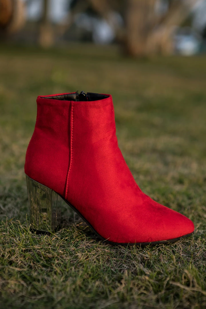 HYHE EN BLOOM | Red Mirror Heel Suede Ankle Boots NEW ARRIVALS 6 HYHE EN BLOOM | Red Mirror Heel Suede Ankle Boots NEW ARRIVALS