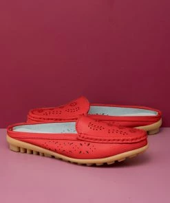 ATC Laser Cut Out Mules Loafers - Women