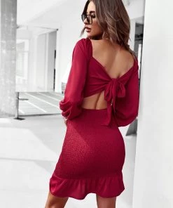 DY CALEIGH MINI DRESS - RED New In Clothing