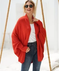 MY Smaibulun | Red Batwing Easy On Cardigan New In Clothing