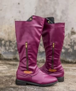 AL En Bloom | Side-Pocket Slouchy Long Boot - Burgundy New In Shoes