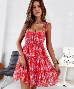 DY DREAMA MINI DRESS - RED PRINT NEW ARRIVALS