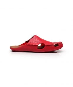 GLF Maibulun | Perforated Cut-Out Genuine Leather Mule - Red