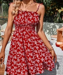 DY SYLVIE MINI DRESS - RED FLORAL