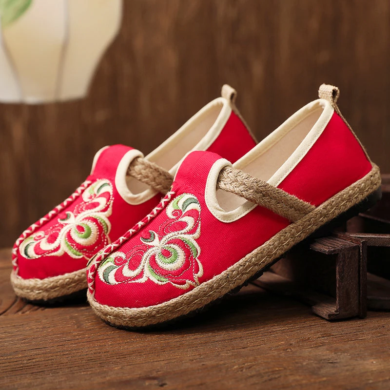 TC Shop Sandals Totem Abstract Embroidered Round Toe Espadrilles Loafers- Cactus Rose 7 TC Shop Sandals Totem Abstract Embroidered Round Toe Espadrilles Loafers- Cactus Rose