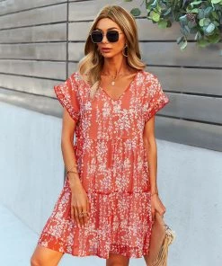 DY NEW ARRIVALS JASMYN DRESS - CORAL RED