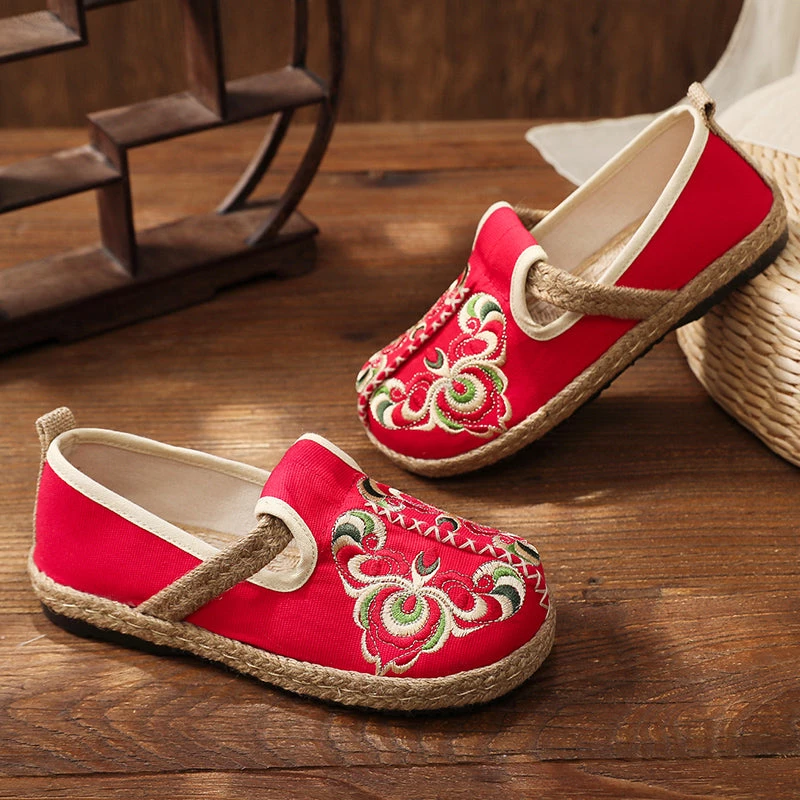 TC Shop Sandals Totem Abstract Embroidered Round Toe Espadrilles Loafers- Cactus Rose 10 TC Shop Sandals Totem Abstract Embroidered Round Toe Espadrilles Loafers- Cactus Rose