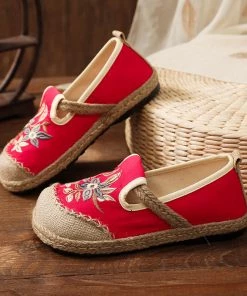 TC Blossom Vines Embroidered Strap Espadrilles - Cactus Rose