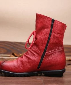 XR Rumour Has It | Lace-Up Ruched Leather Ankle Boots