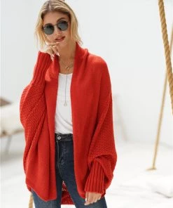 MY Smaibulun | Red Batwing Easy On Cardigan New In Clothing