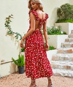 DY FAUNA MAXI DRESS - RED PRINT