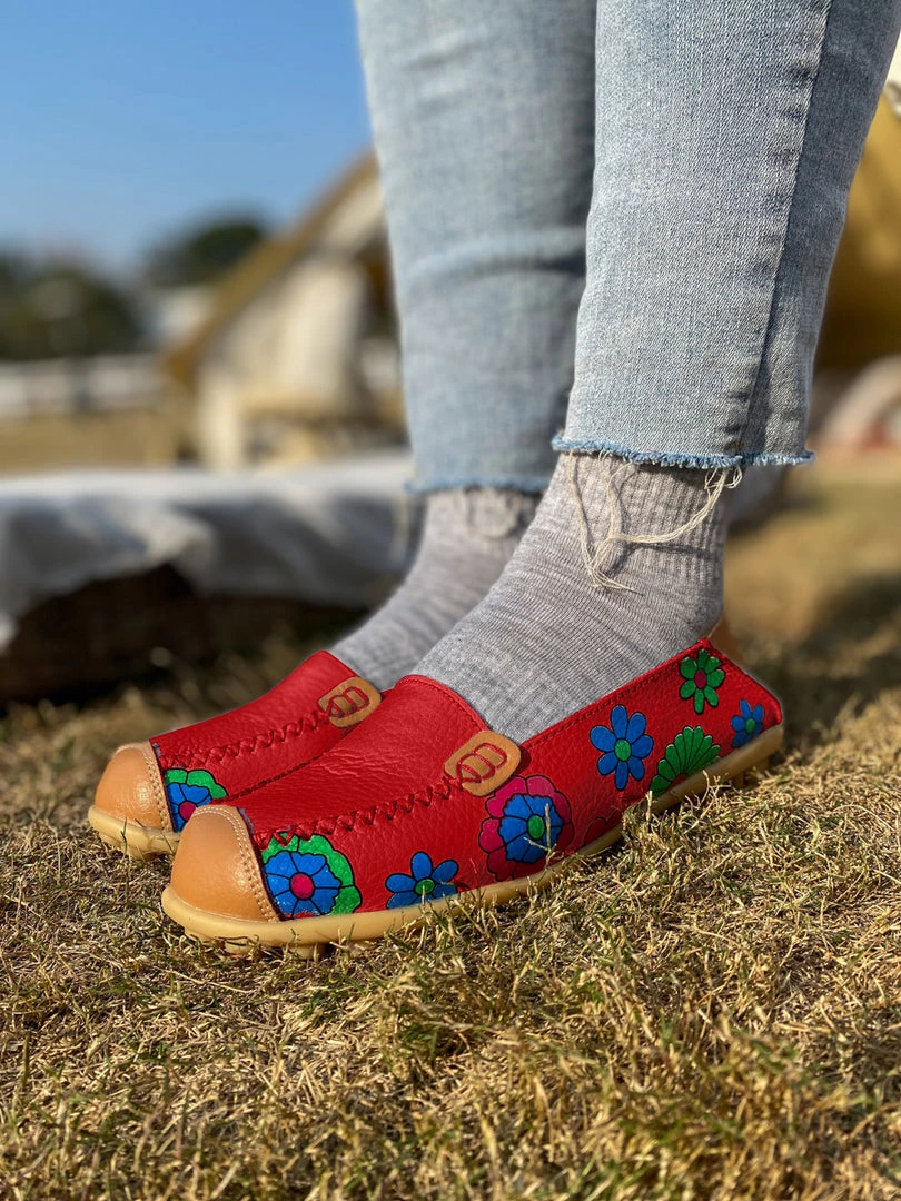 ATC Floral Print-Accent Leather Loafers - MAMA LOVE 15 ATC Floral Print-Accent Leather Loafers - MAMA LOVE