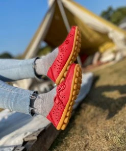 ATC Side Tie Laser Cut Round-Toe Loafers - MAMA LOVE