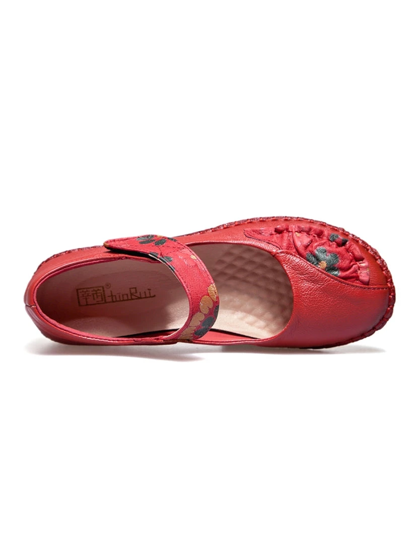 XR Rumour Has It | Perforated Flower Printed Leather Mary Jane Flats- Red NEW ARRIVALS 3 XR Rumour Has It | Perforated Flower Printed Leather Mary Jane Flats- Red NEW ARRIVALS
