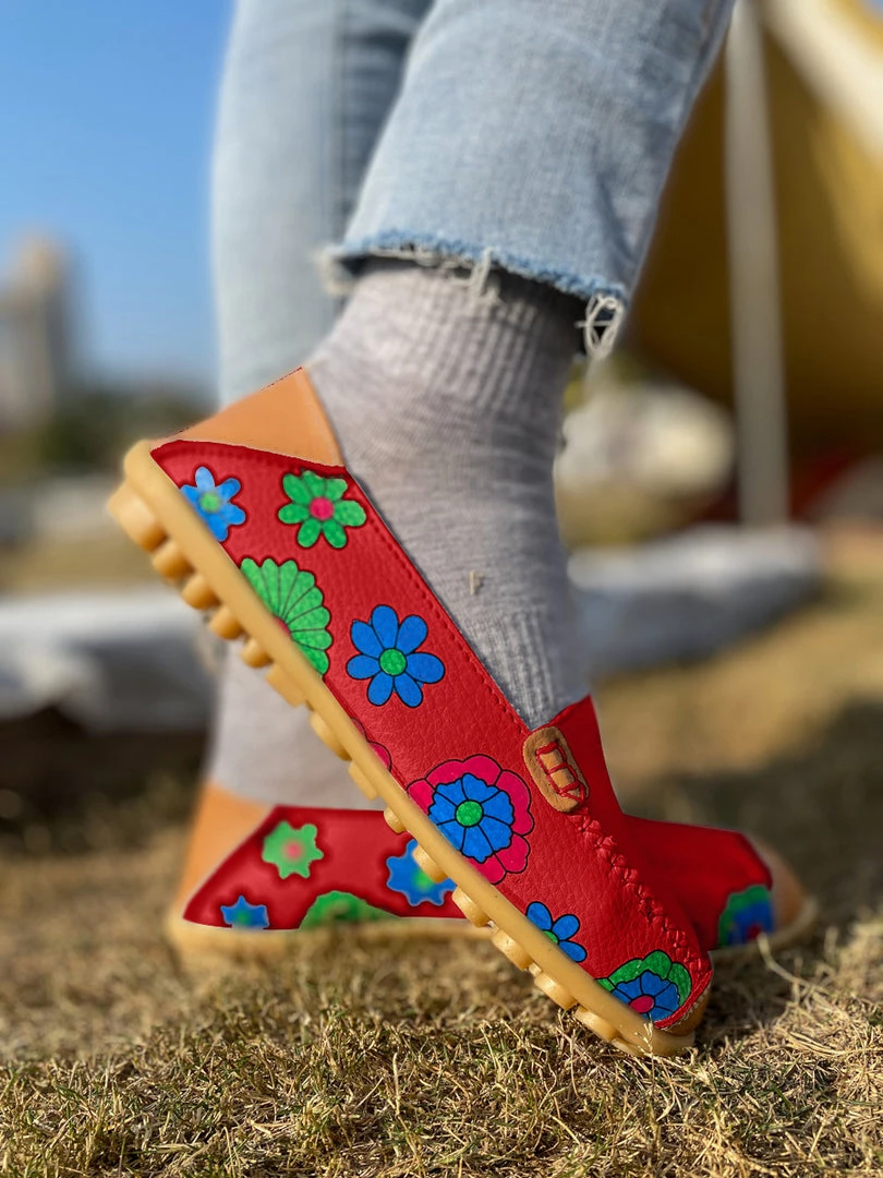 ATC Floral Print-Accent Leather Loafers - MAMA LOVE 16 ATC Floral Print-Accent Leather Loafers - MAMA LOVE