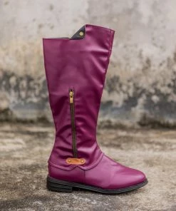 AL En Bloom | Side-Pocket Slouchy Long Boot - Burgundy New In Shoes