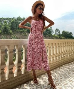 BFZY CLEO FLORAL DRESS - RED