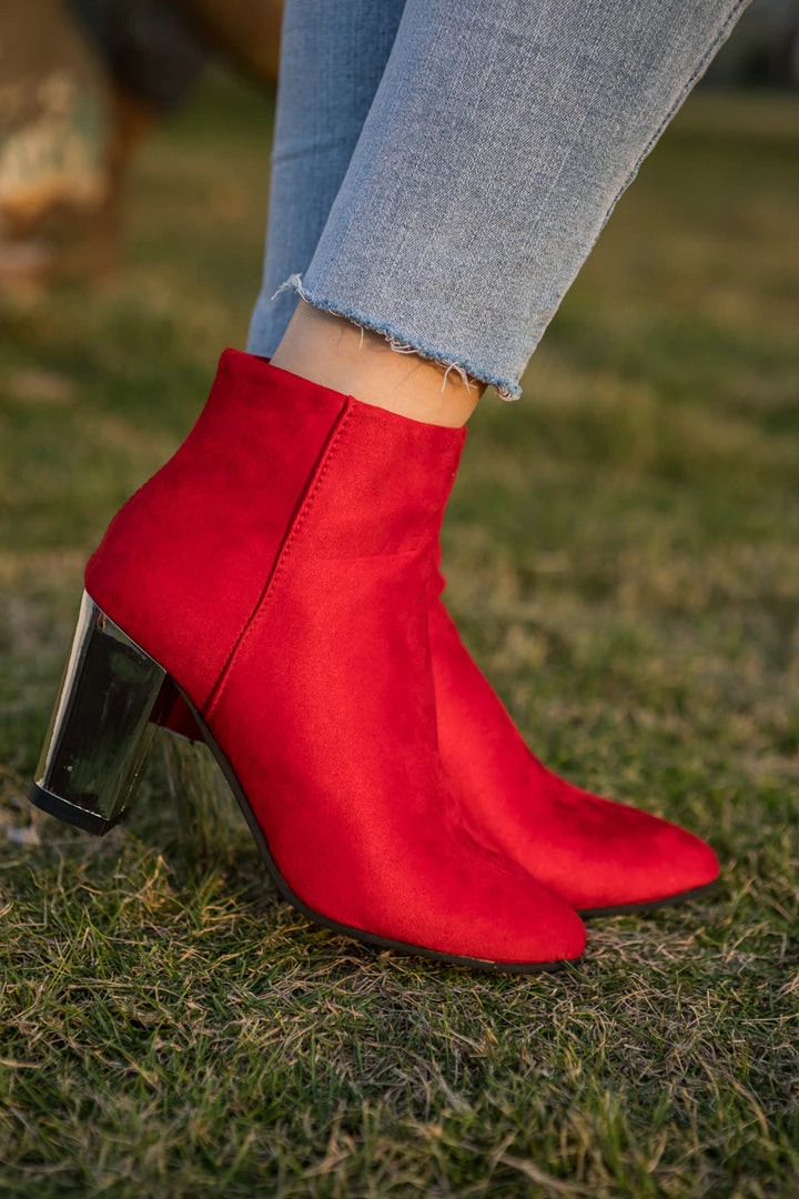 HYHE EN BLOOM | Red Mirror Heel Suede Ankle Boots NEW ARRIVALS 2 HYHE EN BLOOM | Red Mirror Heel Suede Ankle Boots NEW ARRIVALS