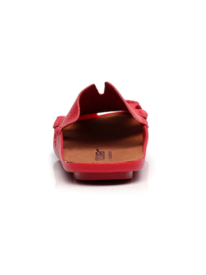 GLF Maibulun | Perforated Cut-Out Genuine Leather Mule - Red 4 GLF Maibulun | Perforated Cut-Out Genuine Leather Mule - Red
