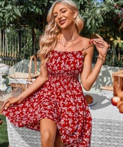 DY SYLVIE MINI DRESS - RED FLORAL