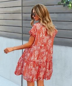 DY NEW ARRIVALS JASMYN DRESS - CORAL RED