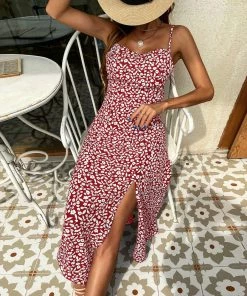 BFZY CLEO FLORAL DRESS - RED