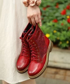 Tie Dye-Contrast Genuine Leather Combat Boots Ankle Boots - Soffia Shoes 16 Tie Dye-Contrast Genuine Leather Combat Boots Ankle Boots - Soffia Shoes