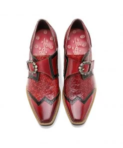 Soffia | Vivid Daisy Embossed Leather Monk