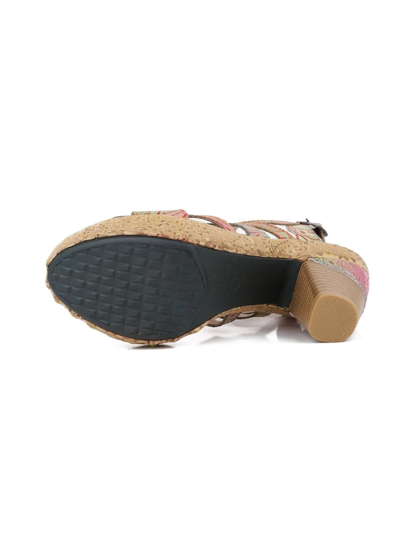 RXD New In Shoes SOFFIA | Genuine Leather Floral Embossed Cut Out Sandals - Red 6 RXD New In Shoes SOFFIA | Genuine Leather Floral Embossed Cut Out Sandals - Red