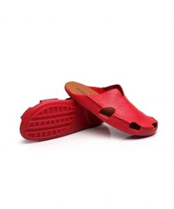 GLF Maibulun | Perforated Cut-Out Genuine Leather Mule - Red 12 GLF Maibulun | Perforated Cut-Out Genuine Leather Mule - Red