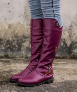 AL En Bloom | Side-Pocket Slouchy Long Boot - Burgundy New In Shoes
