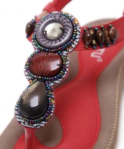 S/S 2022 SIKETU | RED MARBLE BEADED SANDAL