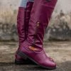 AL En Bloom | Side-Pocket Slouchy Long Boot - Burgundy New In Shoes