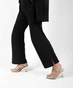 Jady Rose JADYROSE | RHINESTONE CUT OUT ROSE GOLD LEATHER SLIDE New In Shoes