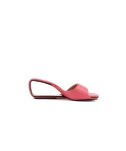 Jady Rose JadyRose | Twisted Upper Heel Genuine Leather Rose Slide New In Shoes